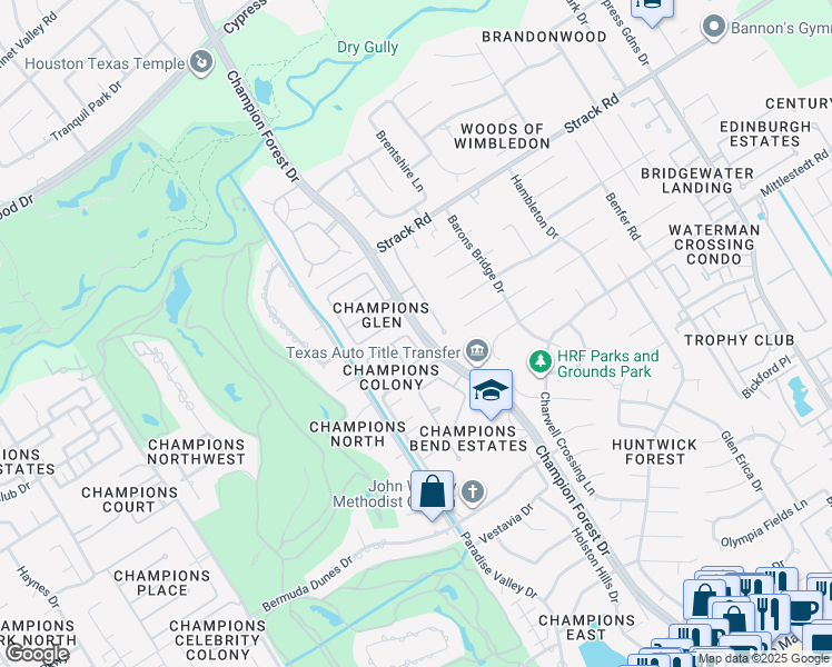 map of restaurants, bars, coffee shops, grocery stores, and more near in Houston