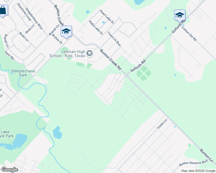 map of restaurants, bars, coffee shops, grocery stores, and more near 101 Bunton Lane in Kyle