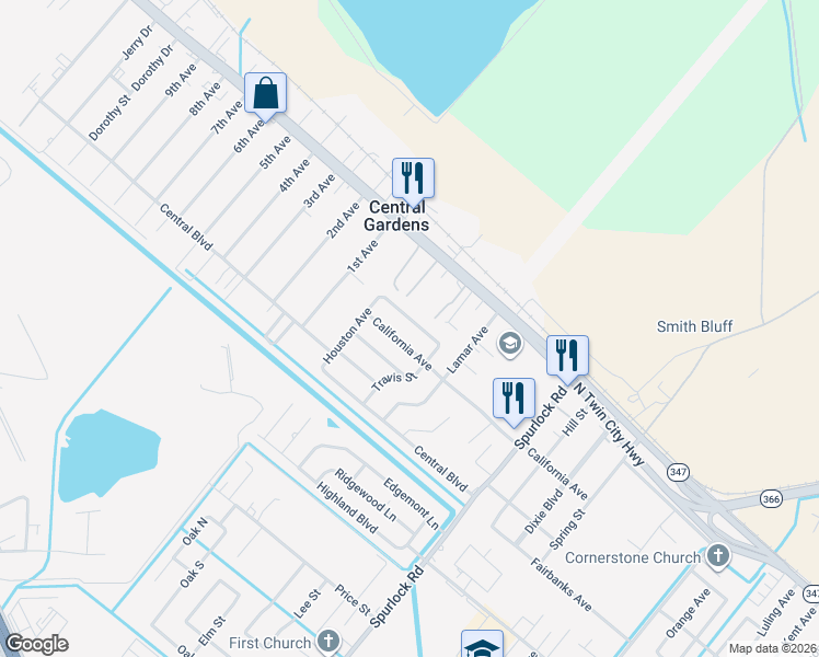 map of restaurants, bars, coffee shops, grocery stores, and more near 3003 California Avenue in Nederland