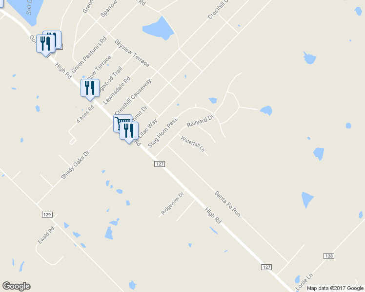 map of restaurants, bars, coffee shops, grocery stores, and more near 136 Shasta Cove in Kyle