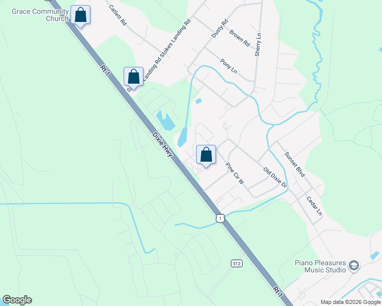 map of restaurants, bars, coffee shops, grocery stores, and more near 100B Ronald Road in St. Augustine