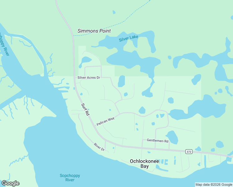 map of restaurants, bars, coffee shops, grocery stores, and more near 96 Silver Acres Drive in Panacea