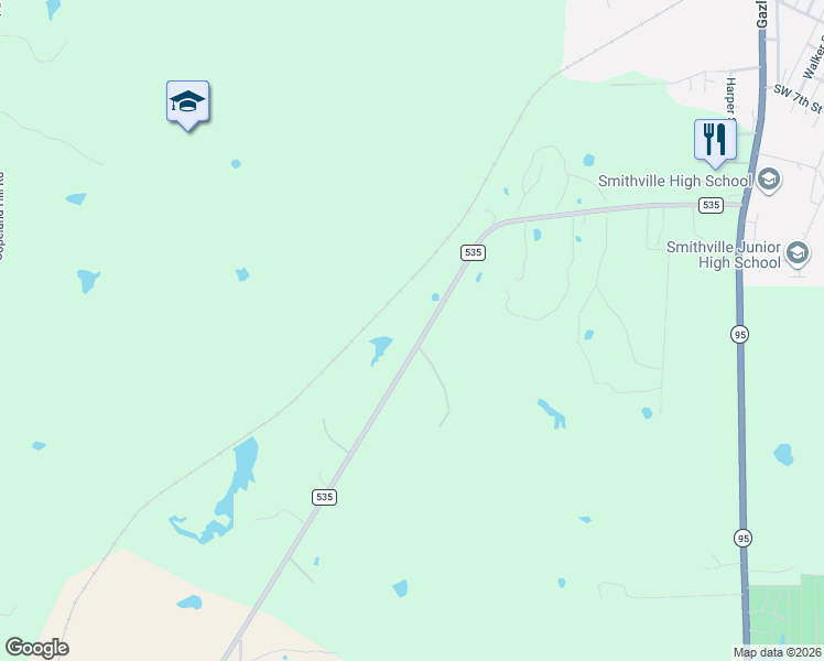 map of restaurants, bars, coffee shops, grocery stores, and more near 276 Farm to Market 535 in Smithville