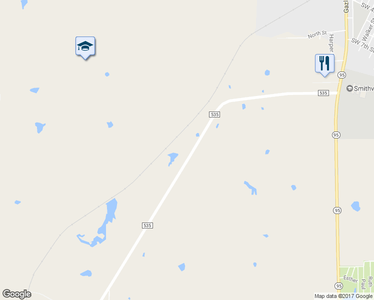 map of restaurants, bars, coffee shops, grocery stores, and more near 276 Farm to Market 535 in Smithville