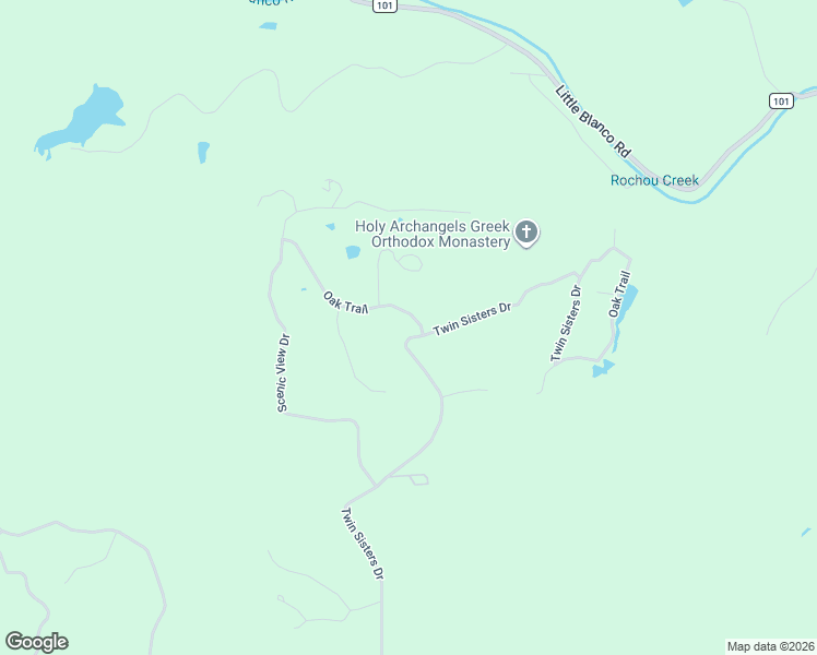 map of restaurants, bars, coffee shops, grocery stores, and more near 101 Oak Trail in Blanco County