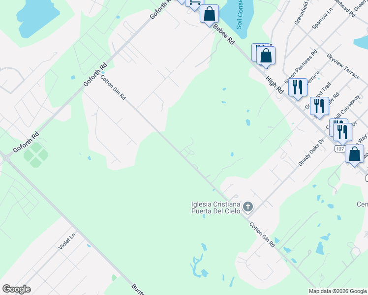 map of restaurants, bars, coffee shops, grocery stores, and more near 23100 Interstate 35 in Kyle