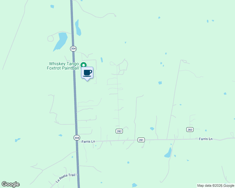 map of restaurants, bars, coffee shops, grocery stores, and more near 180 County Road 282 in Smithville
