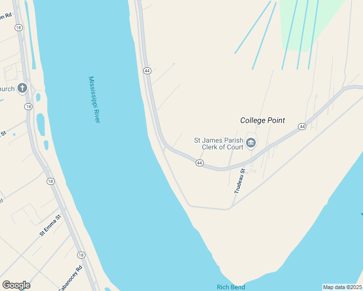 map of restaurants, bars, coffee shops, grocery stores, and more near 5978 Louisiana 44 in Convent
