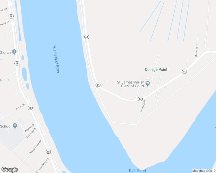 map of restaurants, bars, coffee shops, grocery stores, and more near 5978 Louisiana 44 in Convent