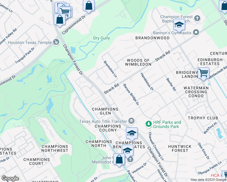map of restaurants, bars, coffee shops, grocery stores, and more near 5606 Fountainbridge Lane in Houston