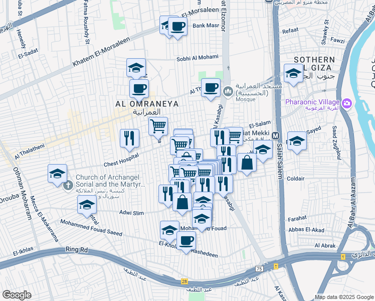 map of restaurants, bars, coffee shops, grocery stores, and more near in 