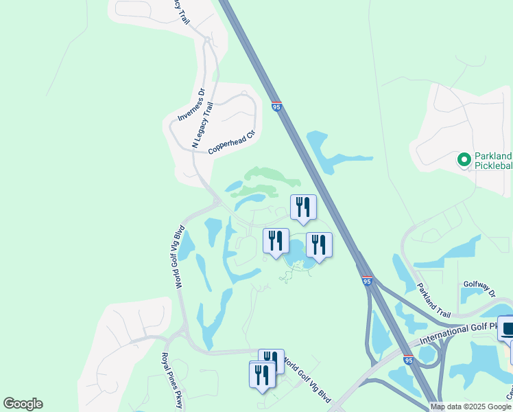 map of restaurants, bars, coffee shops, grocery stores, and more near 24 Ace Court in St. Augustine
