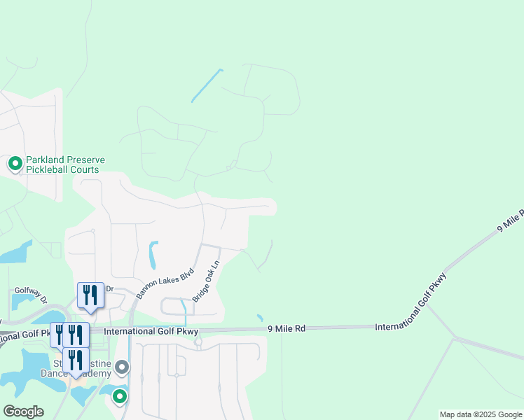 map of restaurants, bars, coffee shops, grocery stores, and more near 206 Orchard Lane in St. Augustine