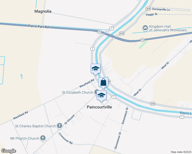 map of restaurants, bars, coffee shops, grocery stores, and more near in PAINCOURTVLLE