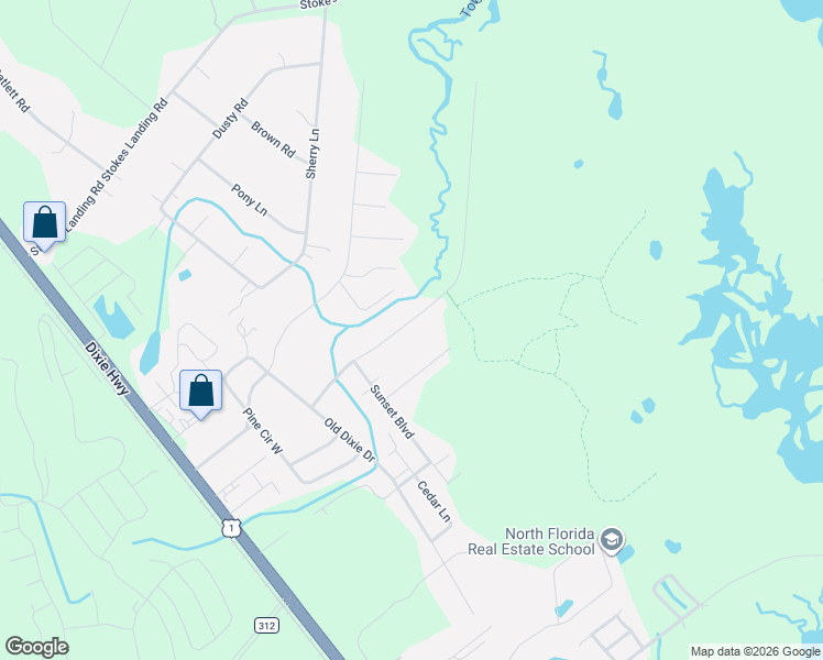 map of restaurants, bars, coffee shops, grocery stores, and more near 361 Lakeshore Drive in St. Augustine