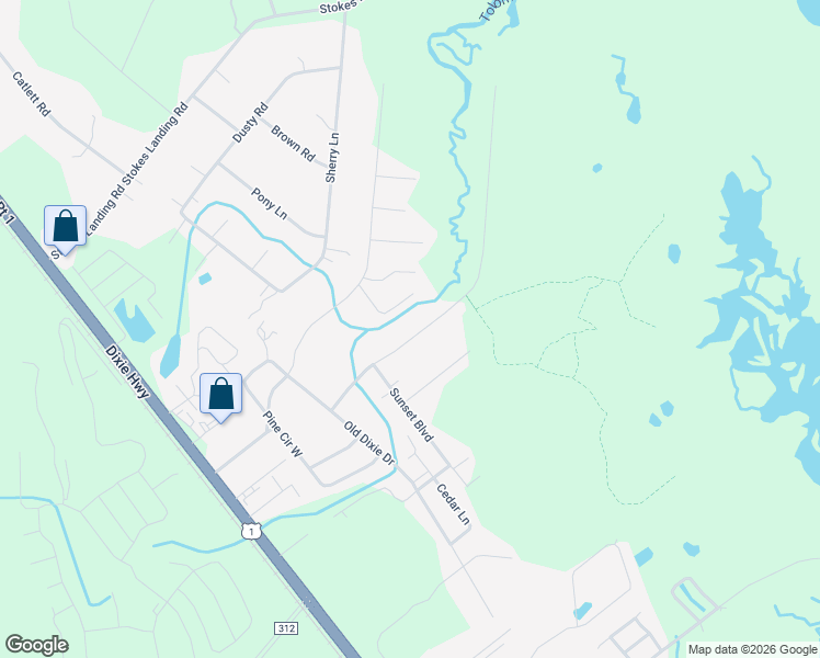 map of restaurants, bars, coffee shops, grocery stores, and more near 6435 Santina Way in St. Augustine