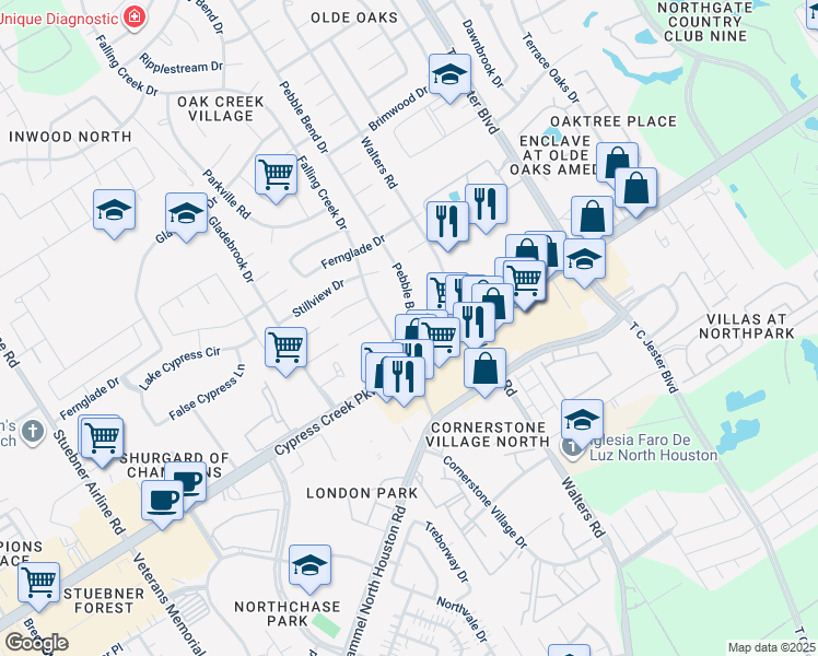 map of restaurants, bars, coffee shops, grocery stores, and more near 3724 Farm to Market 1960 in Houston