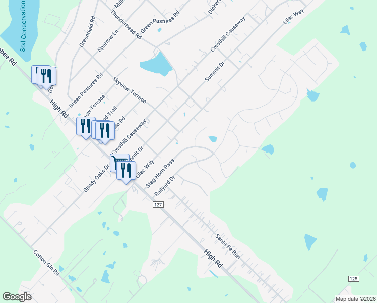 map of restaurants, bars, coffee shops, grocery stores, and more near 460 Stag Horn Pass in Kyle