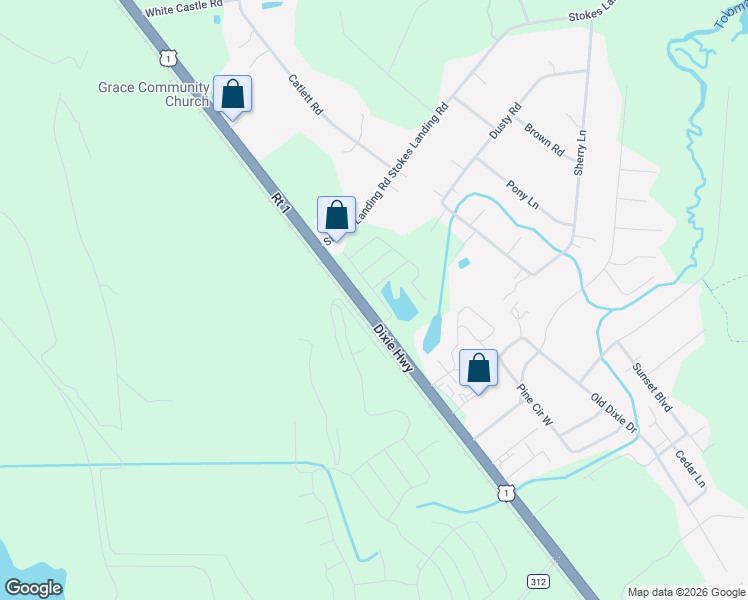 map of restaurants, bars, coffee shops, grocery stores, and more near 6600 U.S. 1 in St. Augustine