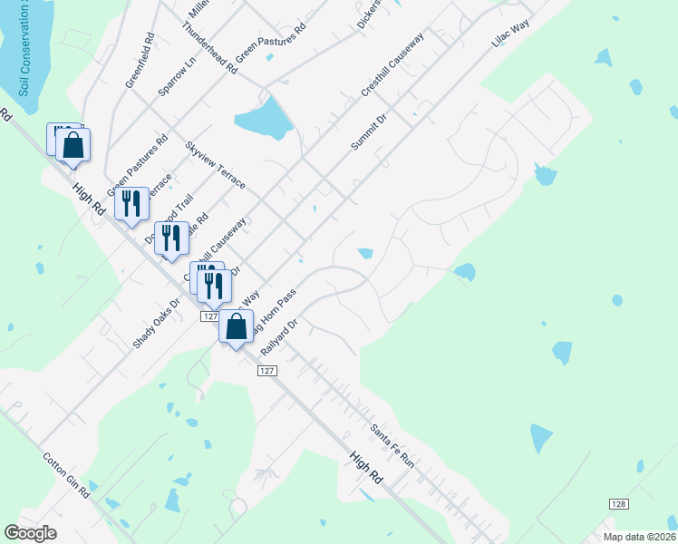 map of restaurants, bars, coffee shops, grocery stores, and more near 460 Stag Horn Pass in Kyle