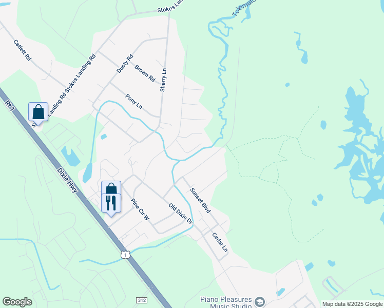 map of restaurants, bars, coffee shops, grocery stores, and more near 6435 Santina Way in St. Augustine