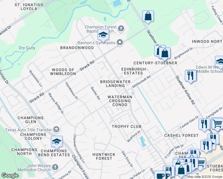 map of restaurants, bars, coffee shops, grocery stores, and more near 5102 Wightman Court in Houston