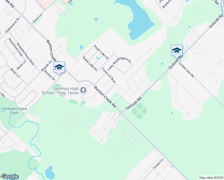 map of restaurants, bars, coffee shops, grocery stores, and more near 148 Sapphire Lake Drive in Kyle