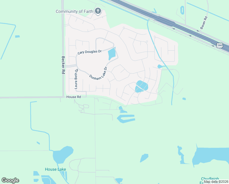 map of restaurants, bars, coffee shops, grocery stores, and more near 16043 Bryce Pecan Way in Hockley