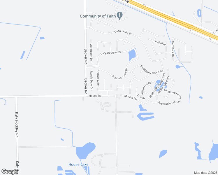 map of restaurants, bars, coffee shops, grocery stores, and more near 16007 David Hill Lane in Hockley