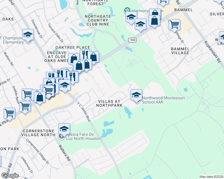 map of restaurants, bars, coffee shops, grocery stores, and more near 15000 Draper Road in Houston