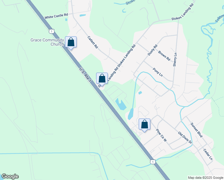 map of restaurants, bars, coffee shops, grocery stores, and more near 125 Stokes Landing Road in St. Augustine