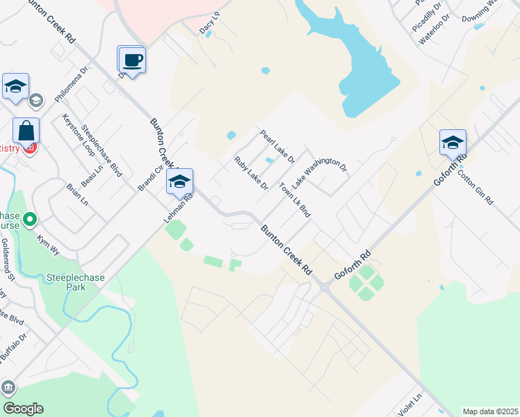 map of restaurants, bars, coffee shops, grocery stores, and more near 291 Loon Lake Dr in Kyle
