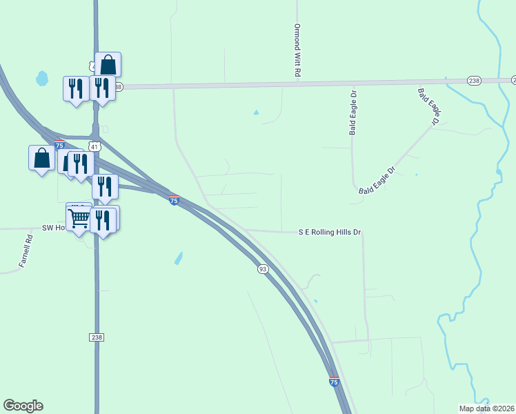 map of restaurants, bars, coffee shops, grocery stores, and more near Lawson Way in Columbia County
