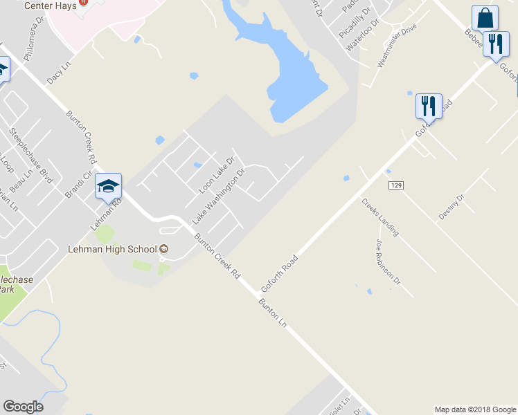 map of restaurants, bars, coffee shops, grocery stores, and more near 180 Spillway Drive in Kyle