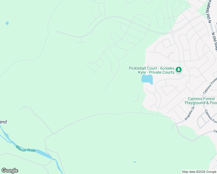 map of restaurants, bars, coffee shops, grocery stores, and more near 13 Cypress Road in Kyle