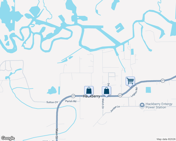 map of restaurants, bars, coffee shops, grocery stores, and more near 251 Portie Drive in Hackberry