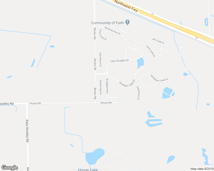 map of restaurants, bars, coffee shops, grocery stores, and more near Laura Beth Drive in Cypress