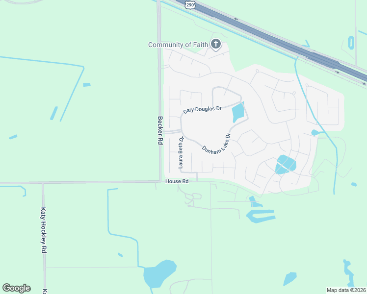 map of restaurants, bars, coffee shops, grocery stores, and more near 16119 Laura Beth Drive in Hockley