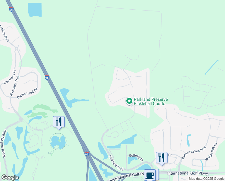 map of restaurants, bars, coffee shops, grocery stores, and more near Unnamed Road in St. Augustine
