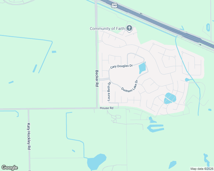 map of restaurants, bars, coffee shops, grocery stores, and more near 16119 Laura Beth Drive in Harris County