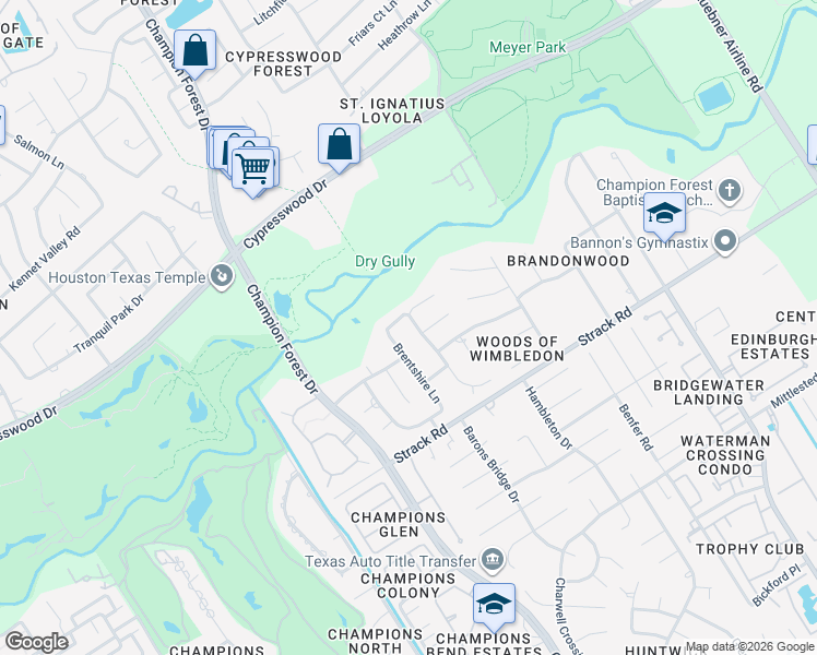 map of restaurants, bars, coffee shops, grocery stores, and more near 14411 Mindy Park Lane in Houston