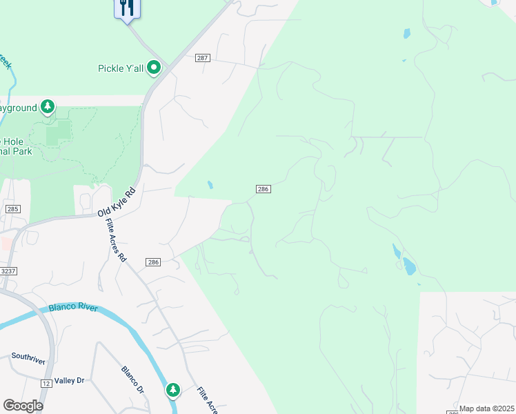 map of restaurants, bars, coffee shops, grocery stores, and more near 198 Buttercup Lane in Wimberley