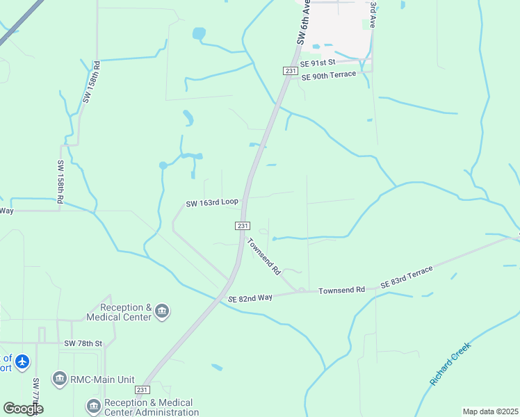 map of restaurants, bars, coffee shops, grocery stores, and more near 8572S County Road 231 in Lake Butler