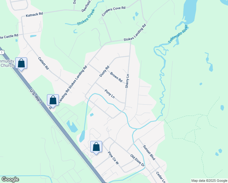 map of restaurants, bars, coffee shops, grocery stores, and more near 6636 Pony Lane in St. Augustine