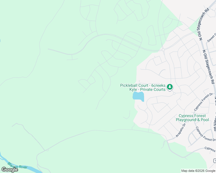 map of restaurants, bars, coffee shops, grocery stores, and more near Cypress Road in Kyle