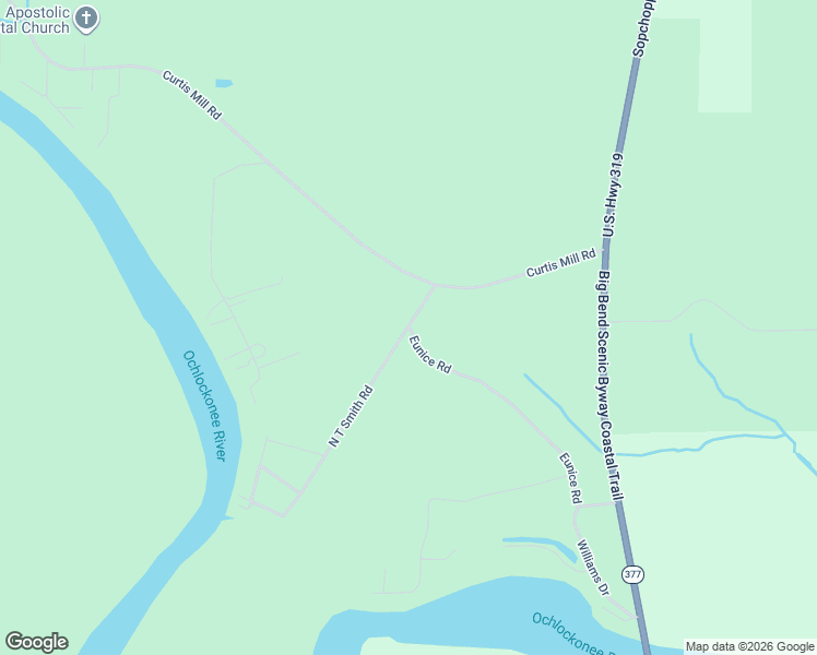 map of restaurants, bars, coffee shops, grocery stores, and more near 48 North T Smith Road in Sopchoppy