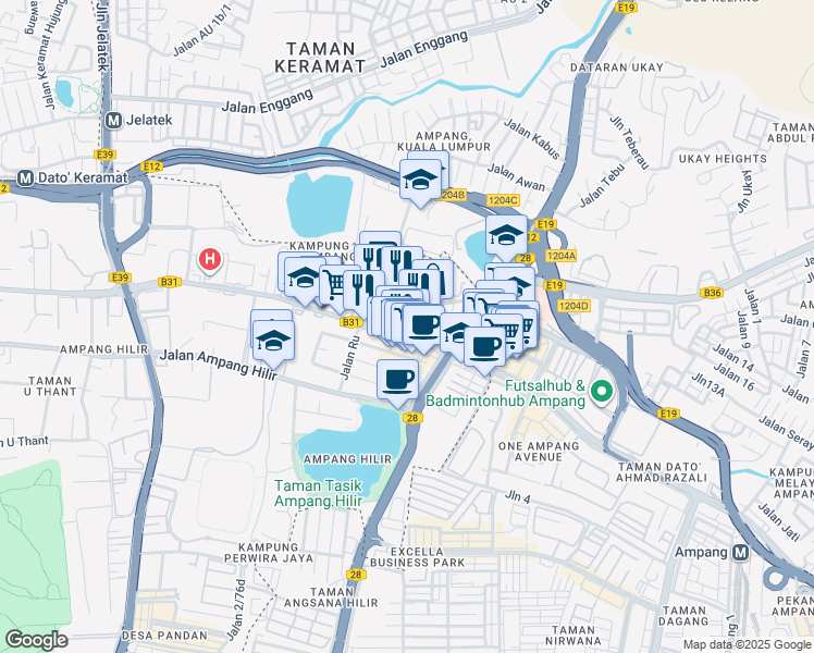 map of restaurants, bars, coffee shops, grocery stores, and more near in 