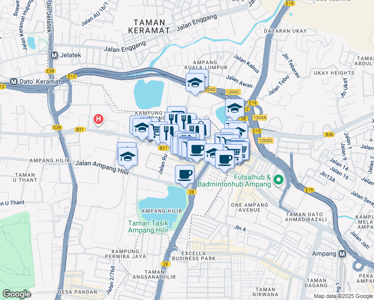 map of restaurants, bars, coffee shops, grocery stores, and more near in 