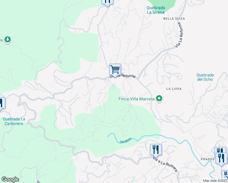 map of restaurants, bars, coffee shops, grocery stores, and more near in Cali