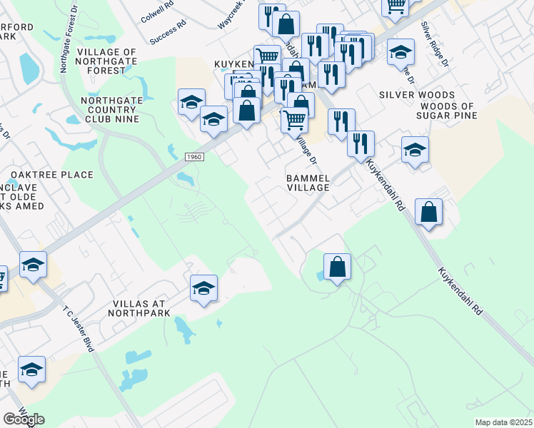 map of restaurants, bars, coffee shops, grocery stores, and more near 2638 Kiplands Way Drive in Houston